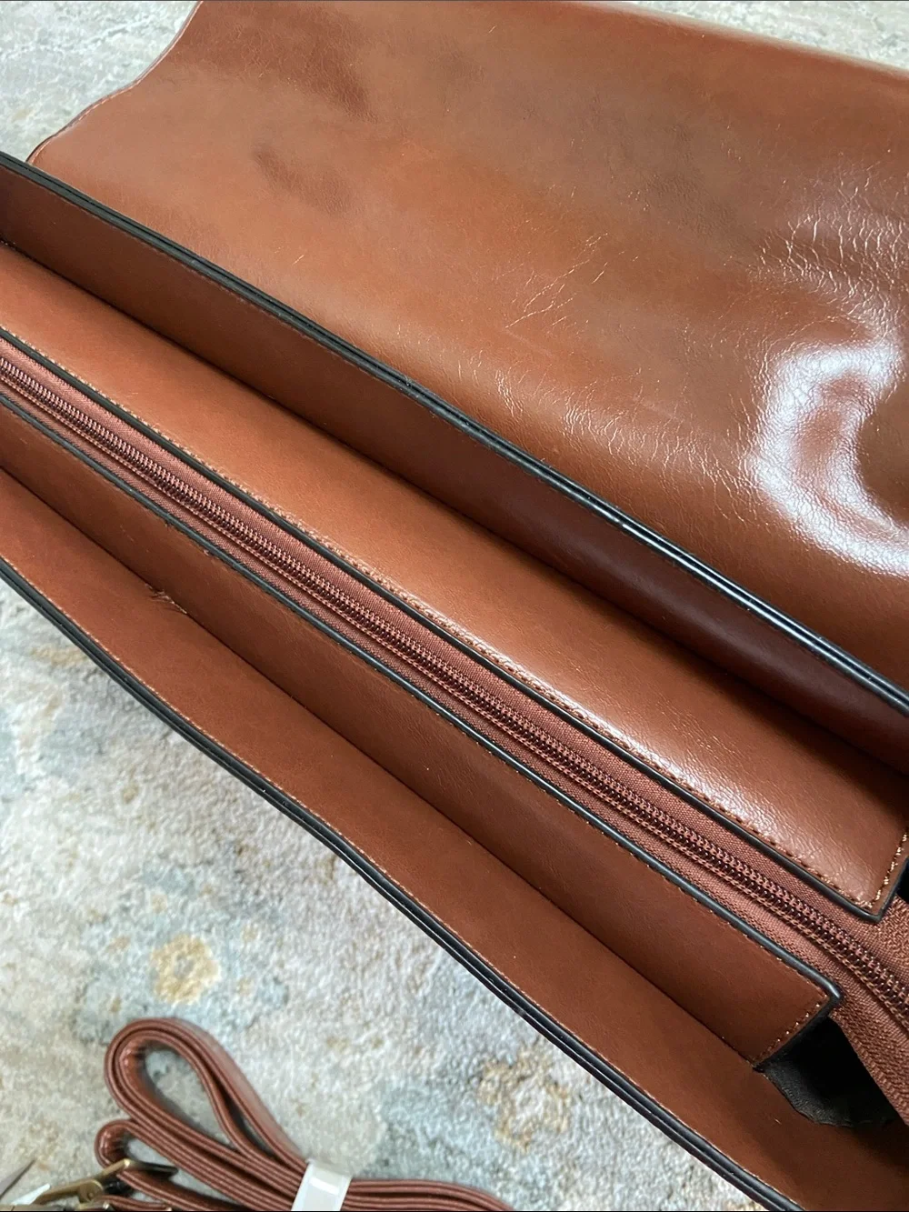 Walasa Leather Pocket Full of Sunshine Messenger Bag with Decorative Bow Accent